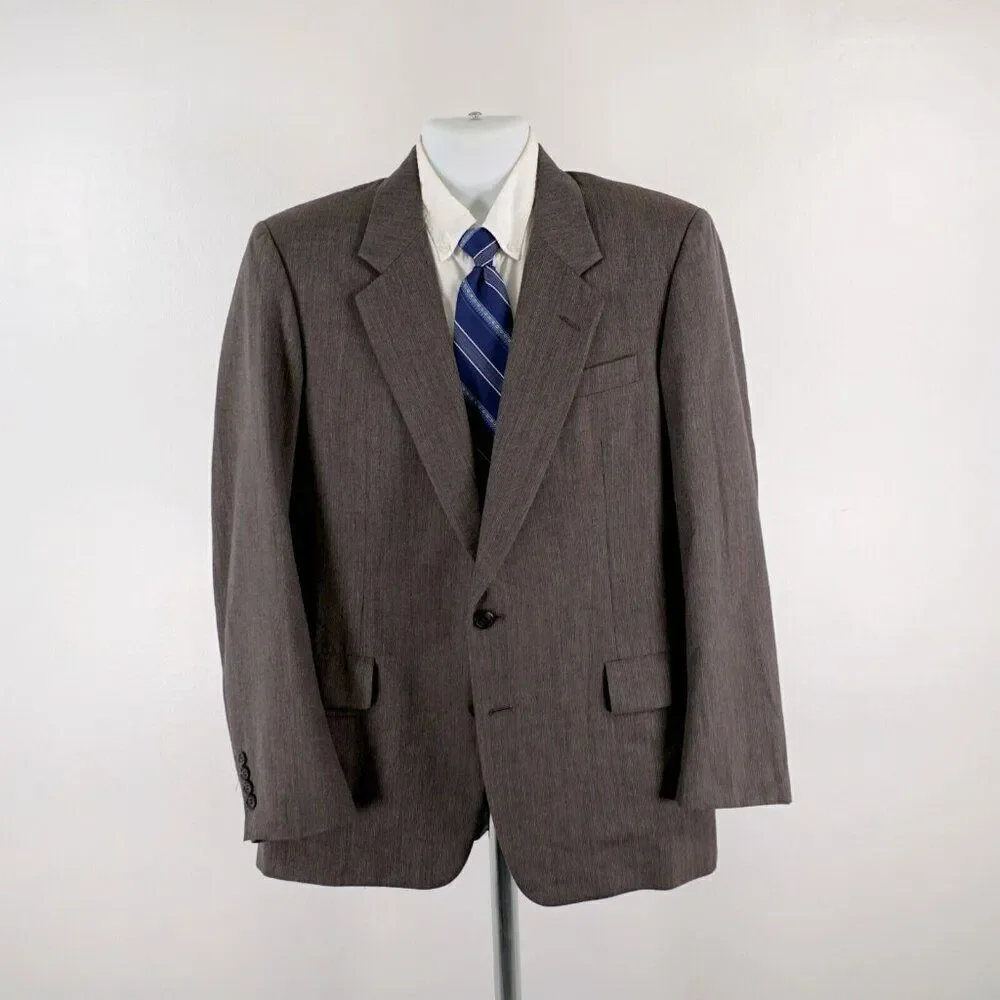 Hickey Freeman The Boardroom Wool Blend Beige Birdseye 2 Button Blazer 40R W/ Br